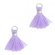 Mini Tassel 1.2cm - Silver-sheer lilac